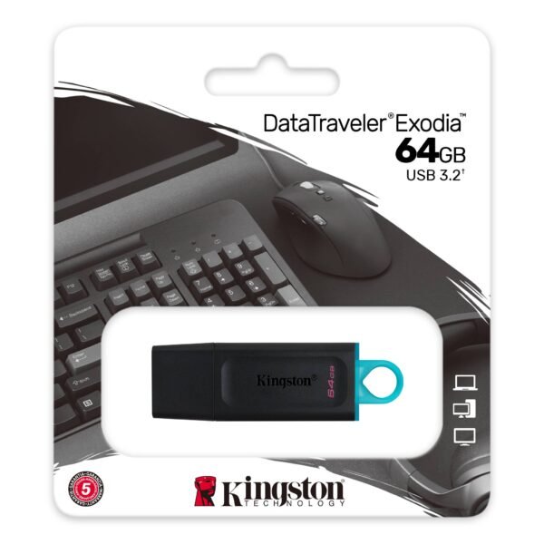 PENDRIVE KINGSTON DATA TRAVELER EXODIA 64GB AZUL - Imagen 2