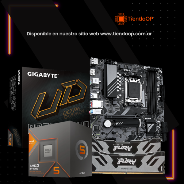 COMBO DE ACTUALIZACION RYZEN 5 8600G+ B650M D3HP+ 32GB RAM DDR5 6000MHZ