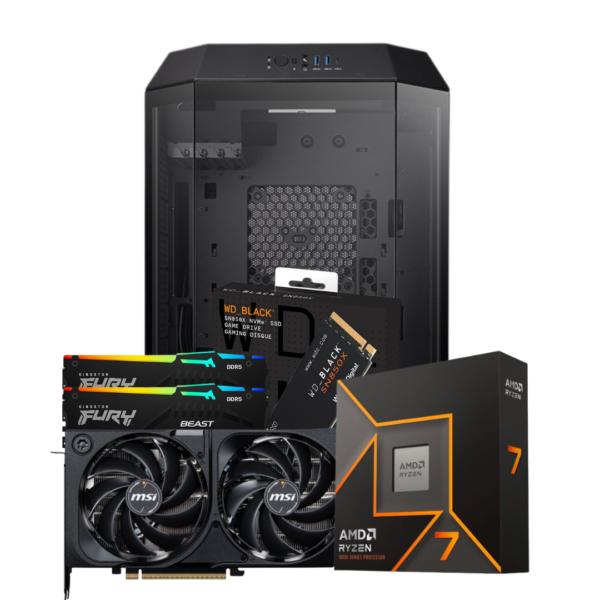 RYZEN 7 9700X | MOTHER B850M | 32GB DE RAM DDR5 | SSD M.2 NVME 2TB | RTX 5070 | THE TOWER 300