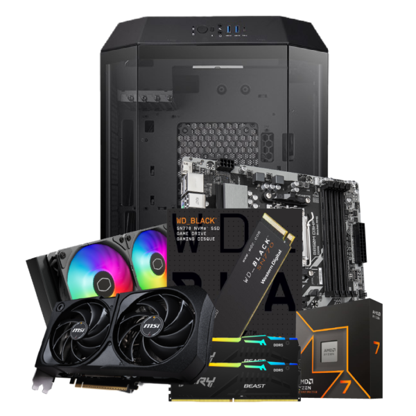 RYZEN 7 9700X | MOTHER B850M | 32GB DE RAM DDR5 | SSD M.2 NVME 2TB | RTX 5070 | THE TOWER 300