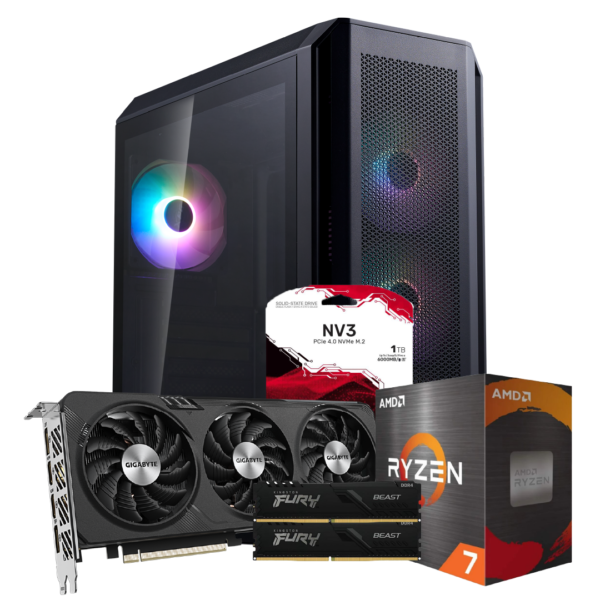 RYZEN 7 5700X | B550M | 16GB DDR4 | SSD NVME 1TB | RTX 4060 | 550W | GAMEMAX STORM