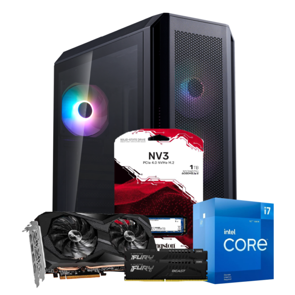 I7 12700F | MOTHER B760M | 32GB DE RAM DDR5 | SSD M.2 1TB | RX 7600 8GB | 550W