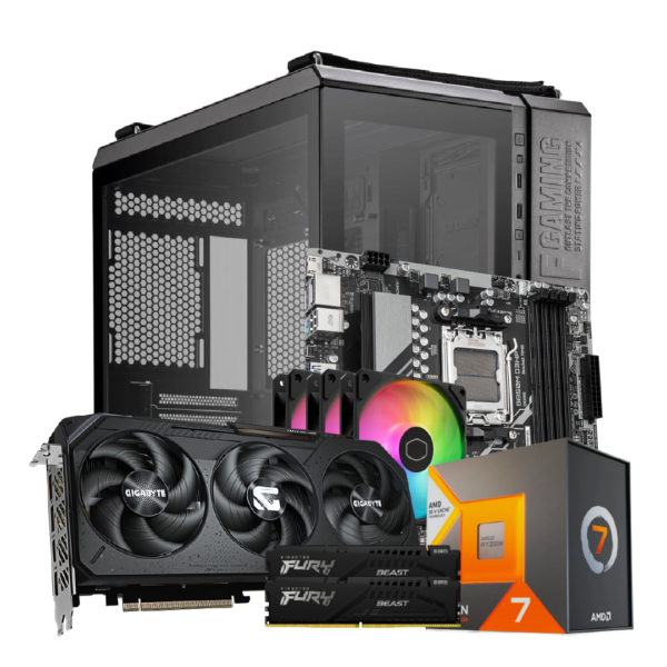 RYZEN 7 7800X3D | MOTHER B850M | 32GB DE RAM DDR5 | SSD M.2 2TB | RX 9070 16GB | 1000W