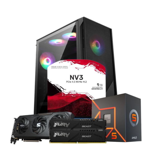 RYZEN 5 7600 | B850M | 32GB DDR5 | SSD 1TB | RX 9060XT 16GB | 550W