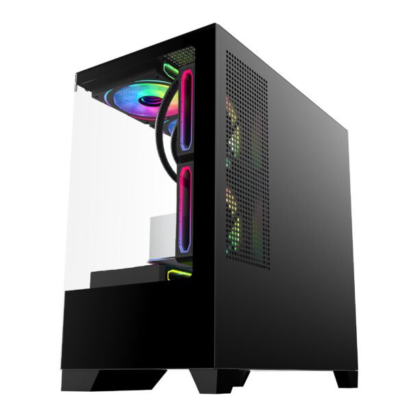 GABINETE RAPTOR THUNDER STRIKE MID TOWER X1 FAN RGB BLACK - Imagen 2