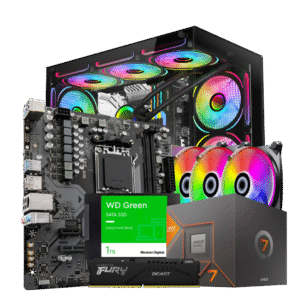 RYZEN 7 8700G | MOTHER A620M | 16GB DE RAM DDR5 | SSD 1TB | 650W | RAPTOR THUNDER