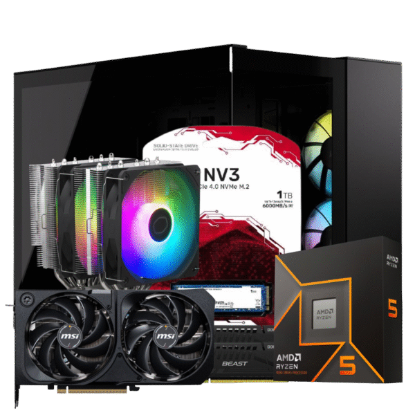 RYZEN 5 9600X | MOTHER B850M | 32GB DE RAM DDR5 | SSD M.2 1TB | RTX 5070 | 850W