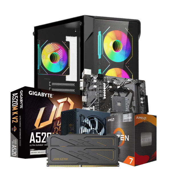 RYZEN 7 5700G | MOTHER A520M | 32GB DE RAM DDR4 | SSD 480GB | 650W | ARKHAM CANCRI