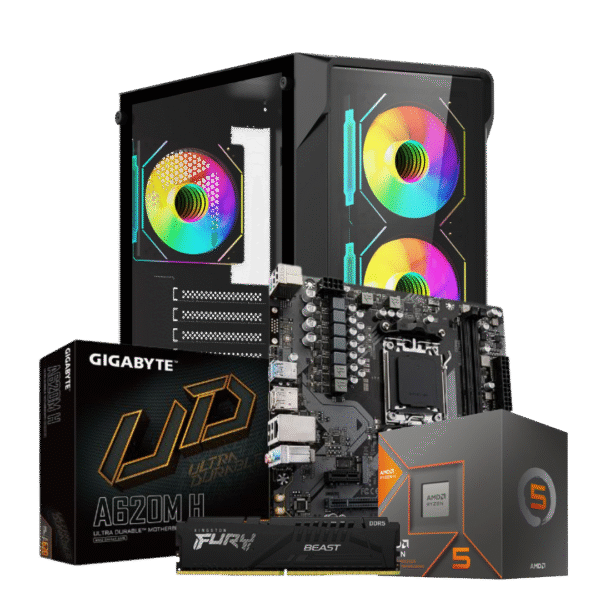 RYZEN 5 8600G | MOTHER A620M | 16GB DE RAM DDR5 | SSD 480GB | 650W | RAPTOR SENTINEL