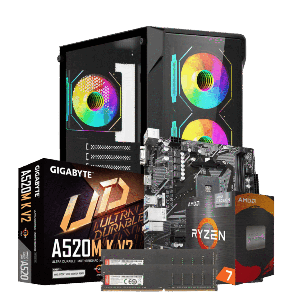 RYZEN 7 5700G | MOTHER A520M | 16GB DE RAM DDR4 | SSD 480GB | 650W | RAPTOR SENTINEL