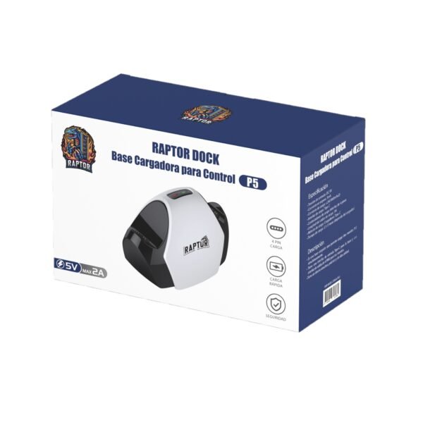 BASE CARGADORA RAPTOR DOCK PS5 CONTROLLERS WHITE - Imagen 2