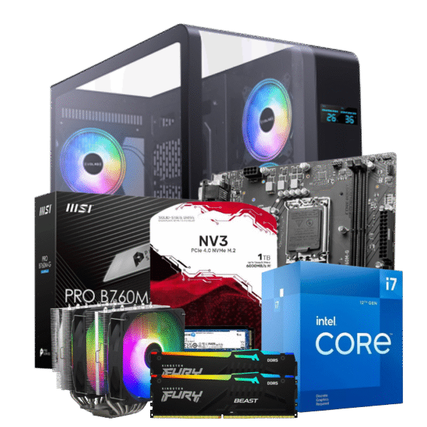 I7-12700F | B760M-G | 32GB DDR5 | SSD 1TB | RX 9060XT 16GB | 650W | EVOLABS SYNERGY