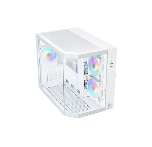 GABINETE EVOLABS PRIMACY WHITE * 3 FANS ARGB - Imagen 2