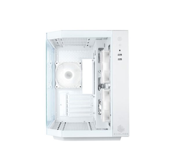 GABINETE EVOLABS PRIMACY WHITE * 3 FANS ARGB - Imagen 3