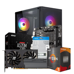 RYZEN 5 5500 | MOTHER A520M | 16GB DE RAM | M.2 480GB | RX 7600 | EVOLABS SOPHYSTIX