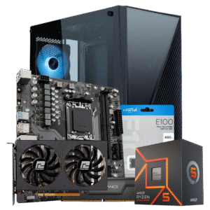 RYZEN 5 8400F | MOTHER A620M | 16GB RAM DDR5 | M.2 480GB | RX 7600 | 500W | EVOLABS DUALITY