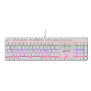 TECLADO GAMER RAPTOR FIRECLAW M104 MECANICO RETROILUMINADO SWITCH RED WHITE