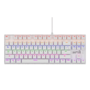 TECLADO GAMER RAPTOR FIRECLAW M87 MECANICO RETROILUMINADO SWITCH RED OUTEMU WHITE