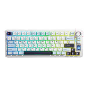 TECLADO AULA F75 PRO LIGHT BLUE WHITE BLACK  PURPLE WIR RGB 75%
