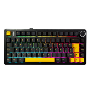 TECLADO AULA F75 BLACK DARK BLUE ORANGE SP WIRELESS 75% RGB