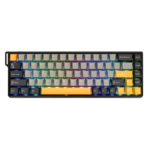 TECLADO AULA WIN68HE MAX BLACK GREY YELLOW 65% MAGNETICO